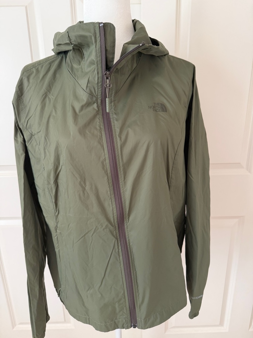 The North Face Olive Green Hooded Rain Jacket